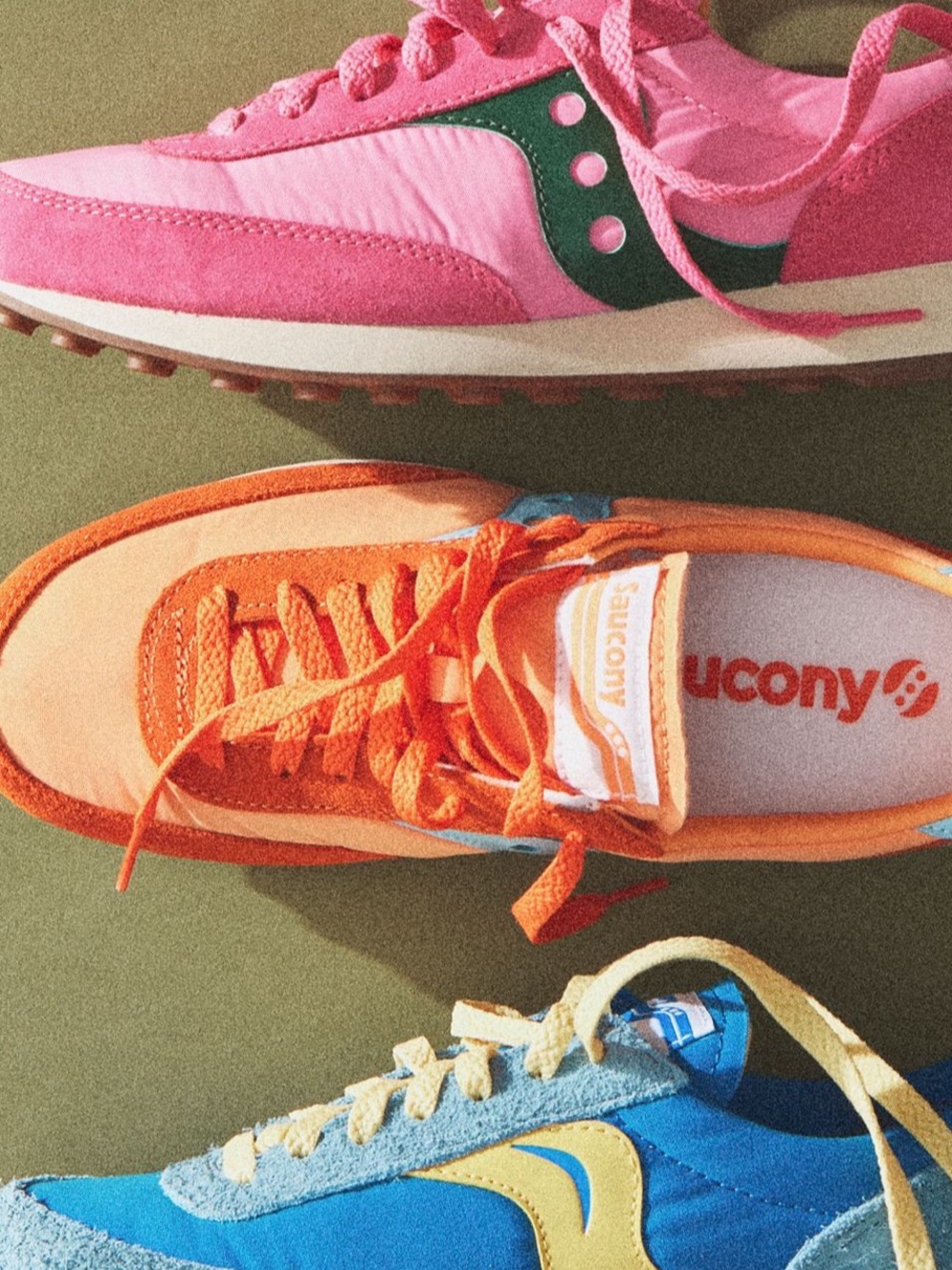 Saucony womens Orange & Blue Retro Running Sneakers trainer 80